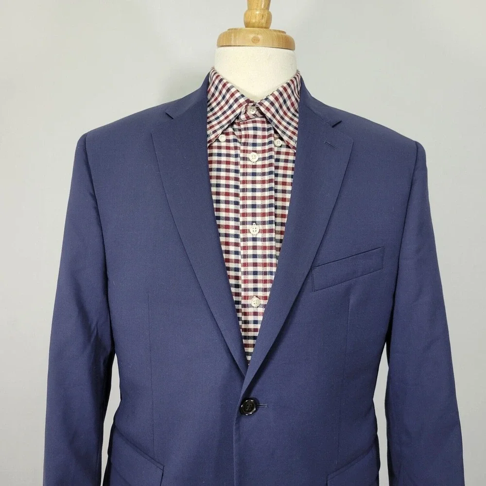 Lauren Ralph Lauren Men's Sport Coat Blazer Navy Blue Stretch Wool Size‎ 40S